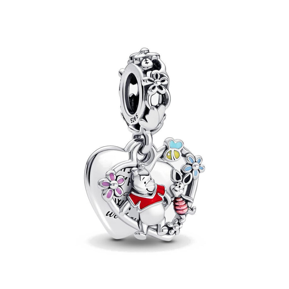 Winnie Pooh & Piglet Dangle sterling silver charm for pandora bracelet