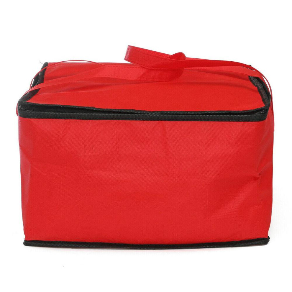 (40*40*22cm, Red) Waterproof Insulated Bag Cooler Bag Insulation Folding Picnic Portable Ice Pack Food Thermal Bag Food Delivery Bag Pizza Bag