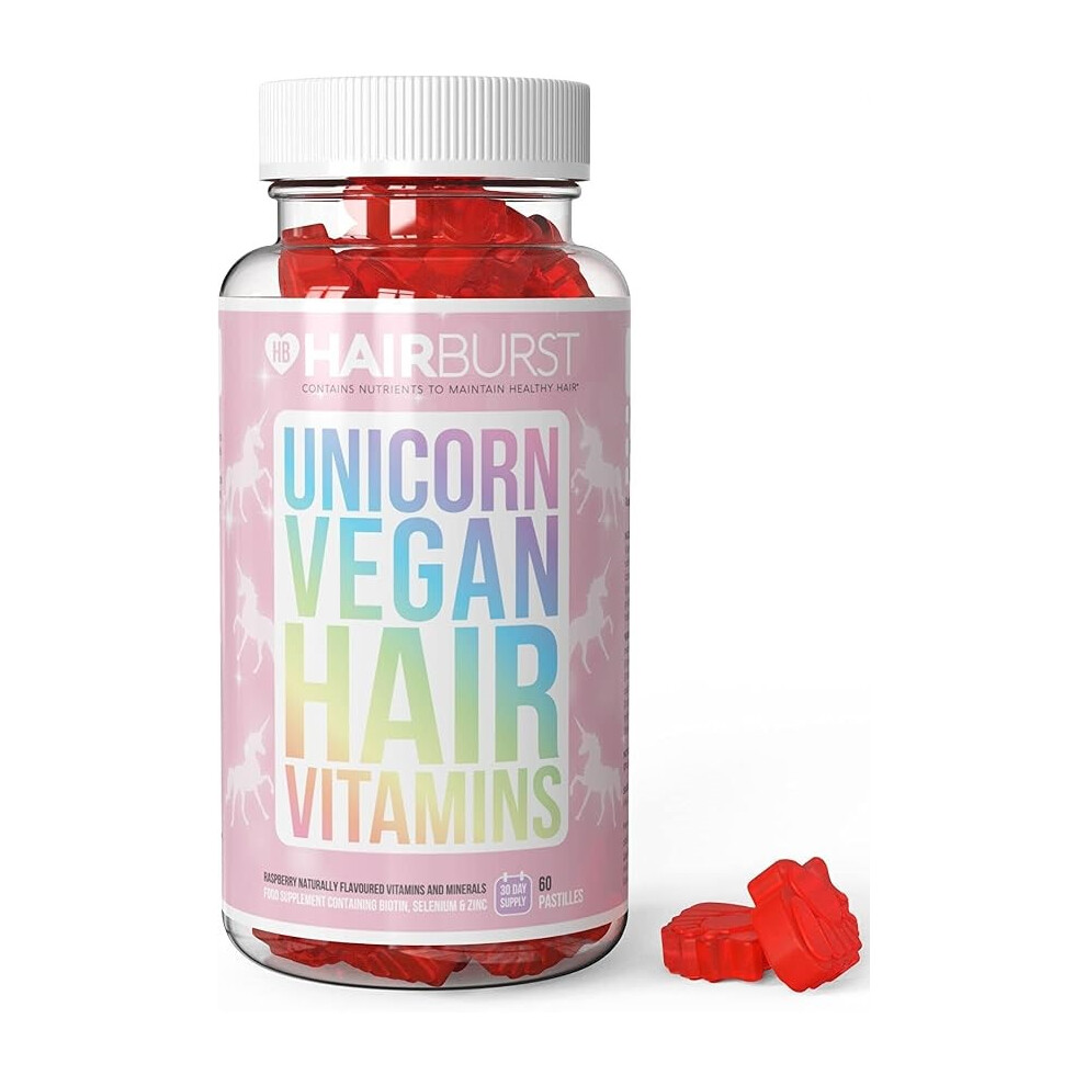 Hairburst Unicorn Vegan Hair Vitamins - 30 Day Supply 60 Pastilles
