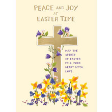 Peace And Joy At Easter Time Golden Blooms Contemporary Easter Greeting Card