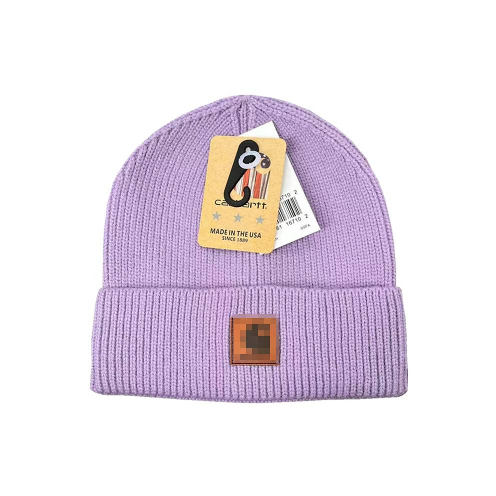 (Purple) Carhartt Hat Beanie Unisex Winter Thickened Knit Cap Keep Warm Fashion Gift