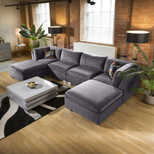 Mikey 4 Seater U-Shape Sofa - Dark Grey 7