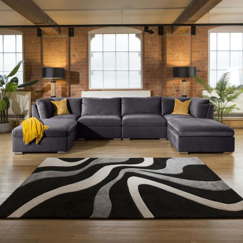 Mikey 4 Seater U-Shape Sofa - Dark Grey 7 2
