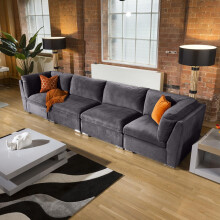 Mikey 4 Seater Modular Sofa - Dark Grey 16