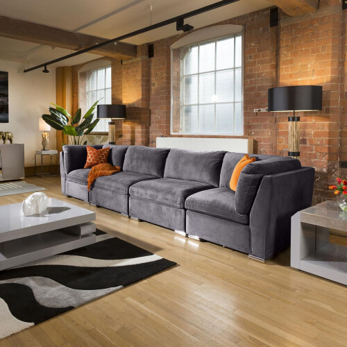 Mikey 4 Seater Modular Sofa - Dark Grey 16 1