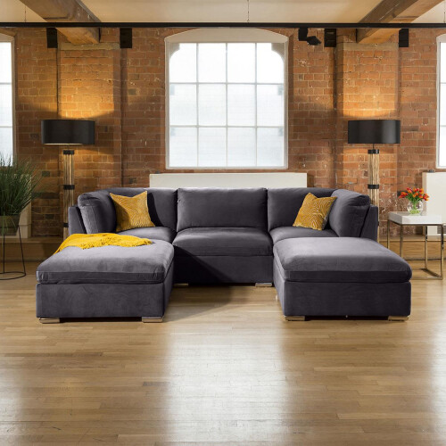 Mikey 3 Seater U-Shape Sofa - Dark Grey 4