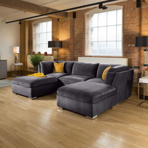 Mikey 3 Seater U-Shape Sofa - Dark Grey 4 2