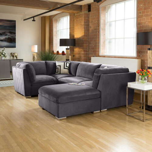 Mikey 4 Seater U-Shape Sofa - Dark Grey 5R 2