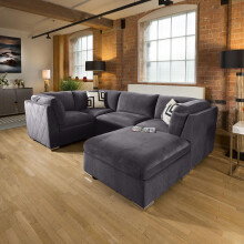 Mikey 4 Seater U-Shape Sofa - Dark Grey 5R
