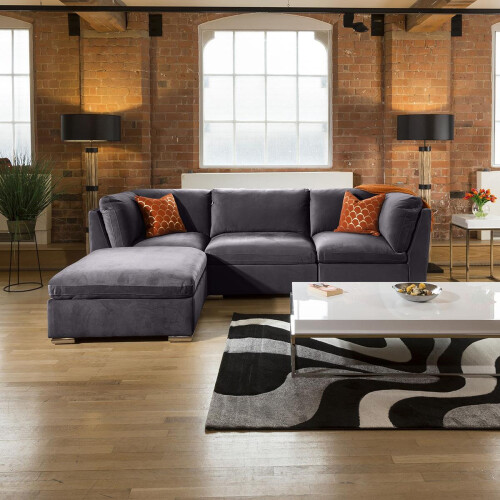 Mikey 3 Seater Modular Sofa - Dark Grey 2L 1