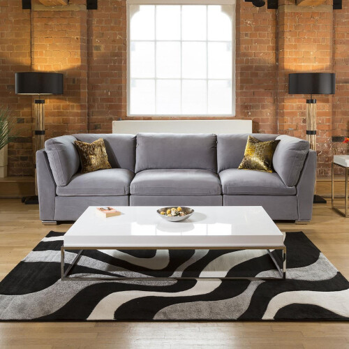 Mikey 3 Seater Modular Sofa - Mid Grey 1 2