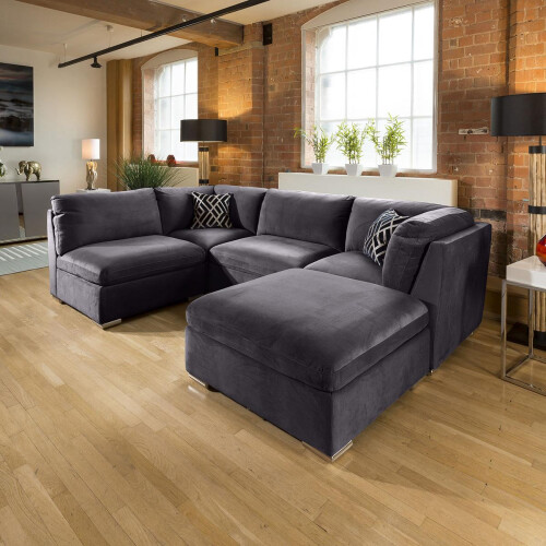 Mikey 4 Seater Corner Sofa - Dark Grey 3R 2