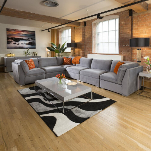 Mikey 6 Seater Corner Sofa - Mid Grey 15R