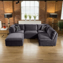 Mikey 4 Seater Corner Sofa - Dark Grey 3L