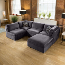 Mikey 4 Seater Corner Sofa - Dark Grey 3R