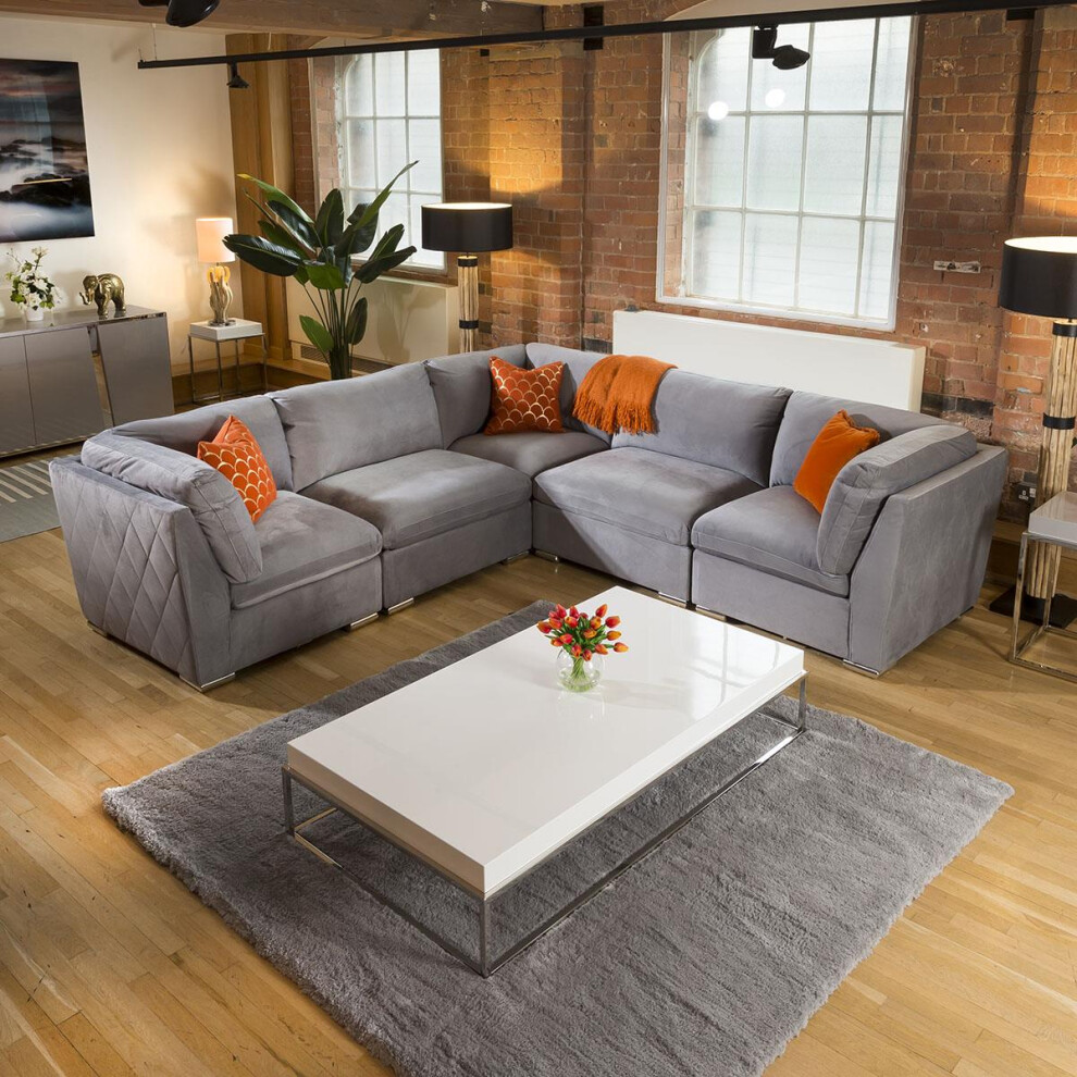 Mikey 6 Seater Corner Sofa - Mid Grey 14-image-OPC-PFFMXRF-NEW