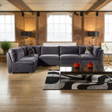 Mikey 6 Seater Corner Sofa - Dark Grey 13R