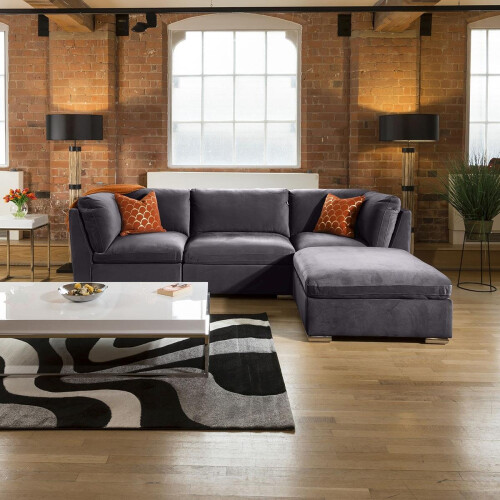Mikey 3 Seater Modular Sofa - Dark Grey 2R 1