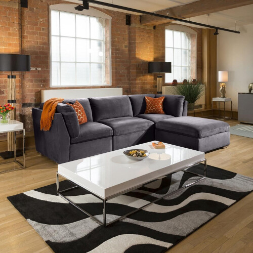 Mikey 3 Seater Modular Sofa - Dark Grey 2R