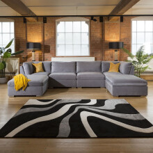 Mikey 4 Seater U-Shape Sofa - Mid Grey 7