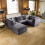 Mikey 4 Seater U-Shape Sofa - Dark Grey 5L 1