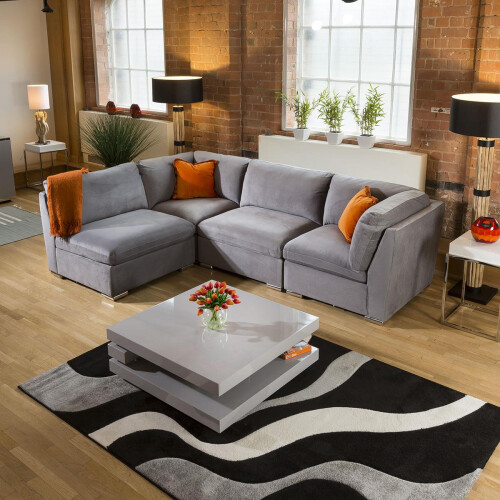 Mikey 4 Seater Corner Sofa - Mid Grey 12R 1