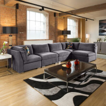 Mikey 6 Seater Corner Sofa - Dark Grey 13L