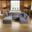 Mikey 4 Seater Corner Sofa - Mid Grey 3L 4
