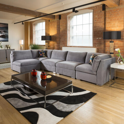 Mikey 6 Seater Corner Sofa - Mid Grey 13R 1