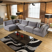 Mikey 6 Seater Corner Sofa - Mid Grey 13R