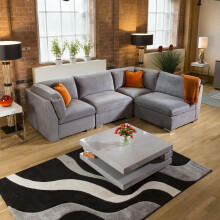 Mikey 4 Seater Corner Sofa - Mid Grey 12L