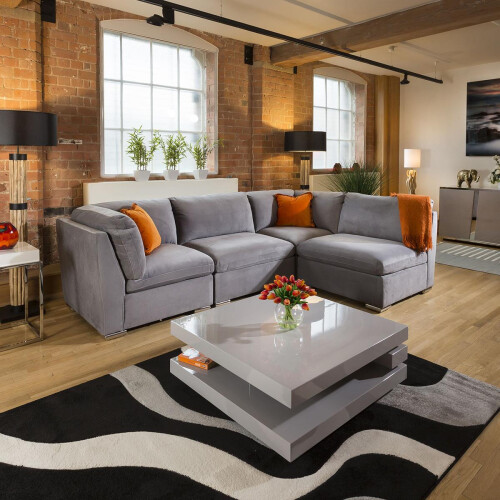 Mikey 4 Seater Corner Sofa - Mid Grey 12L 2