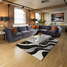 Mikey 6 Seater Corner Sofa - Dark Grey 15L