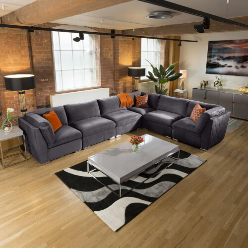 Mikey 6 Seater Corner Sofa - Dark Grey 15L 2