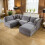 Mikey 4 Seater Corner Sofa - Mid Grey 3R 4