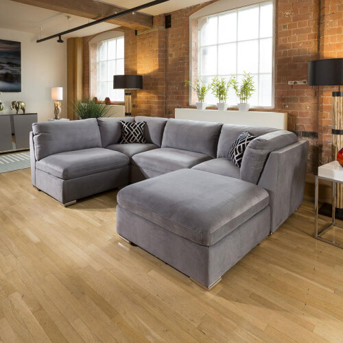 Mikey 4 Seater Corner Sofa - Mid Grey 3R 1