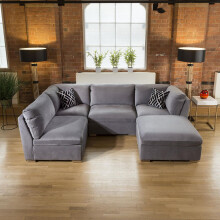 Mikey 4 Seater Corner Sofa - Mid Grey 3R