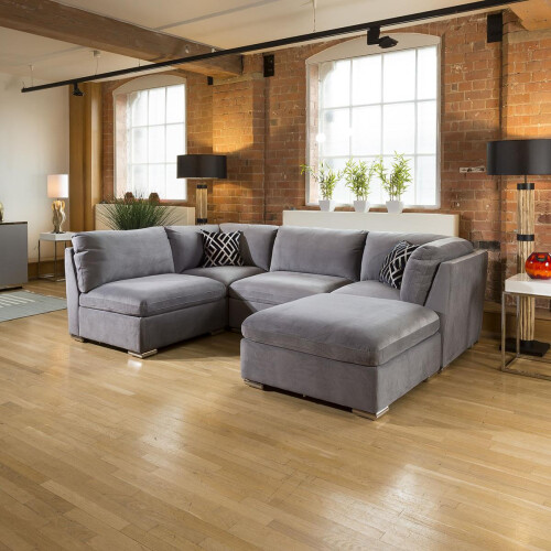 Mikey 4 Seater Corner Sofa - Mid Grey 3R 2