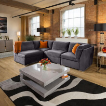 Mikey 4 Seater Corner Sofa - Dark Grey 12L