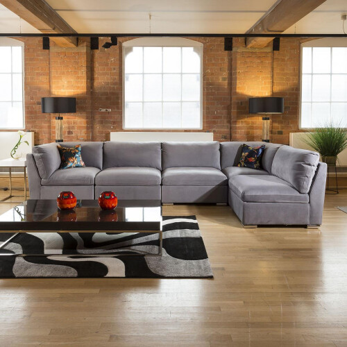 Mikey 6 Seater Corner Sofa - Mid Grey 13L 1