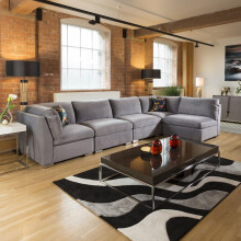 Mikey 6 Seater Corner Sofa - Mid Grey 13L