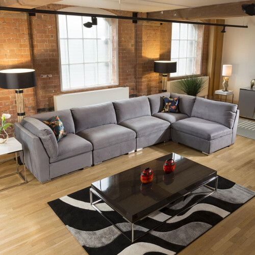 Mikey 6 Seater Corner Sofa - Mid Grey 13L 2