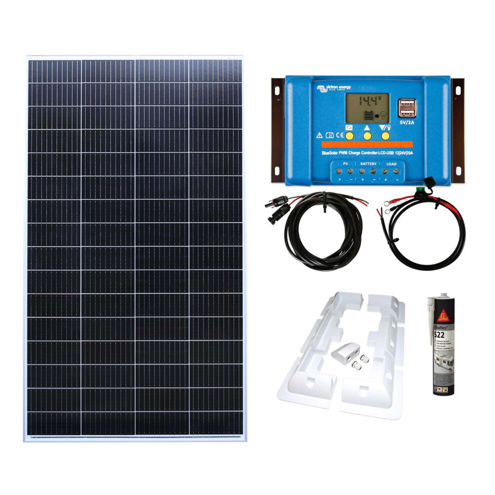 200w Singular Panel Kit 5 11B - Victron PWM - With Brackets