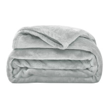 (Single Fleece Blanket) Silver Blankets Sofa Bed Sherpa Fleece Blanket UK