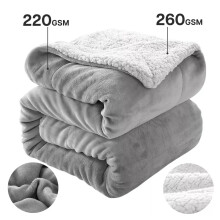 (Double Sherpa Blanket) Silver Blankets Sofa Bed Sherpa Fleece Blanket UK