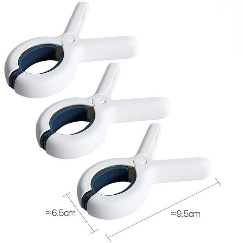 (Blue) 3Pcs/set Beach Towel Clips Plastic Laundry Clothes Pins Windproof Bed Sheet Clip Clothesline Clothespin Hanging Rack