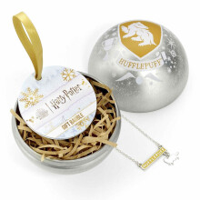 Harry Potter Hufflepuff Christmas Gift Bauble With House Crest Necklace