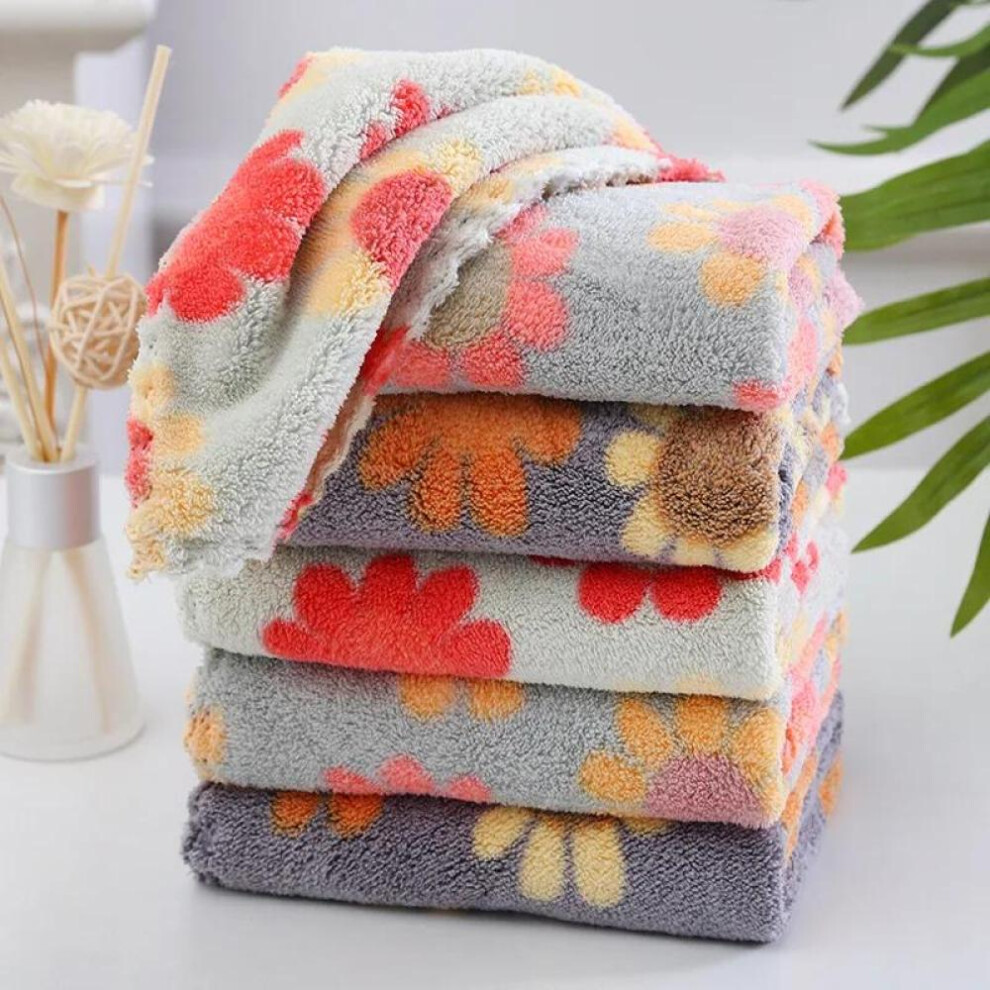 4Pcs/set  Coral Fleece Sunflower Cleaning Cloth Rags Absorbent Kitchen Dish Cloth Household Cleaning Cloth Wiping Towel