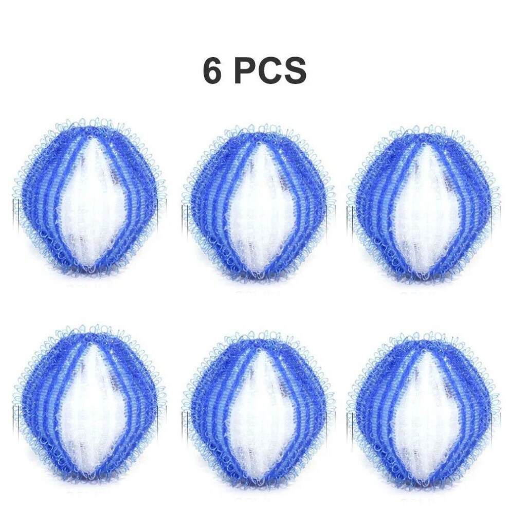 (Blue) 6PCS Pet Hair Remover for Laundry Lint Remover Washing Balls Reusable Dryer Nylon Balls Dogs Cats Hair Lint Remover for Laundry