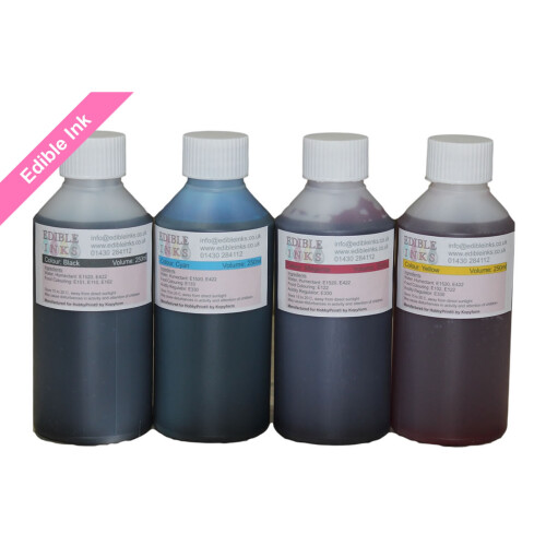 (4 Colour Set, 250ml) Edible printer Ink  in Set and Size Options. 2